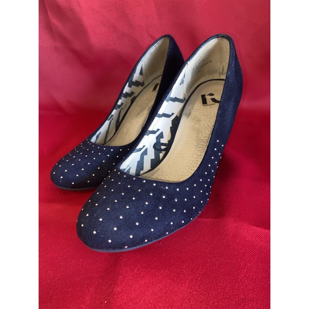 Report Y2K Black Suede Rhinestone Pumps US Women’s 8.5